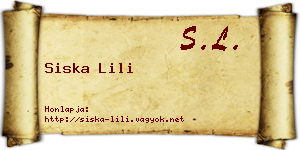 Siska Lili névjegykártya