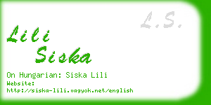 lili siska business card